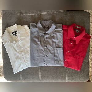 Men's Classic Shirt Set - White, Gray, and Red
